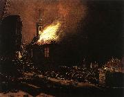 POEL, Egbert van der The Explosion of the Delft magazine af Norge oil painting reproduction